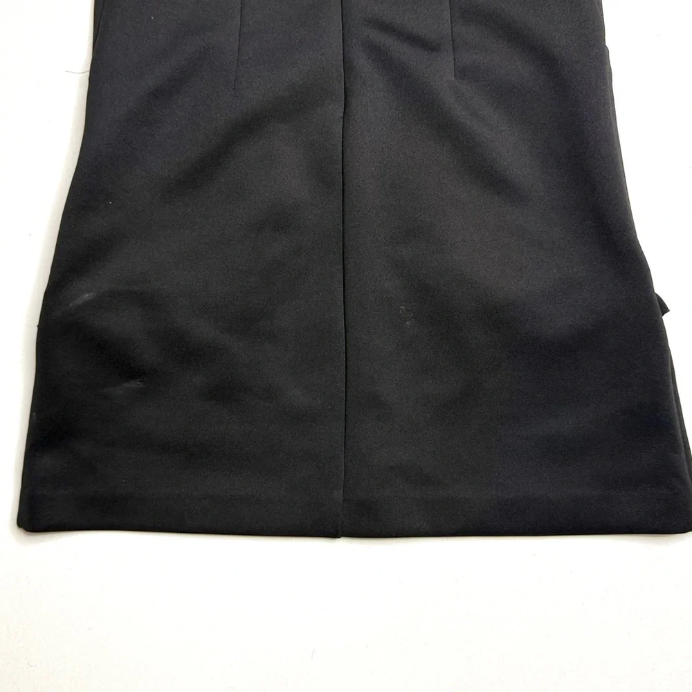 Betsy Johnson Black Sleeveless Shirt Dress w/ Ruffle Pocket Details Size 2 - Picture 9 of 11